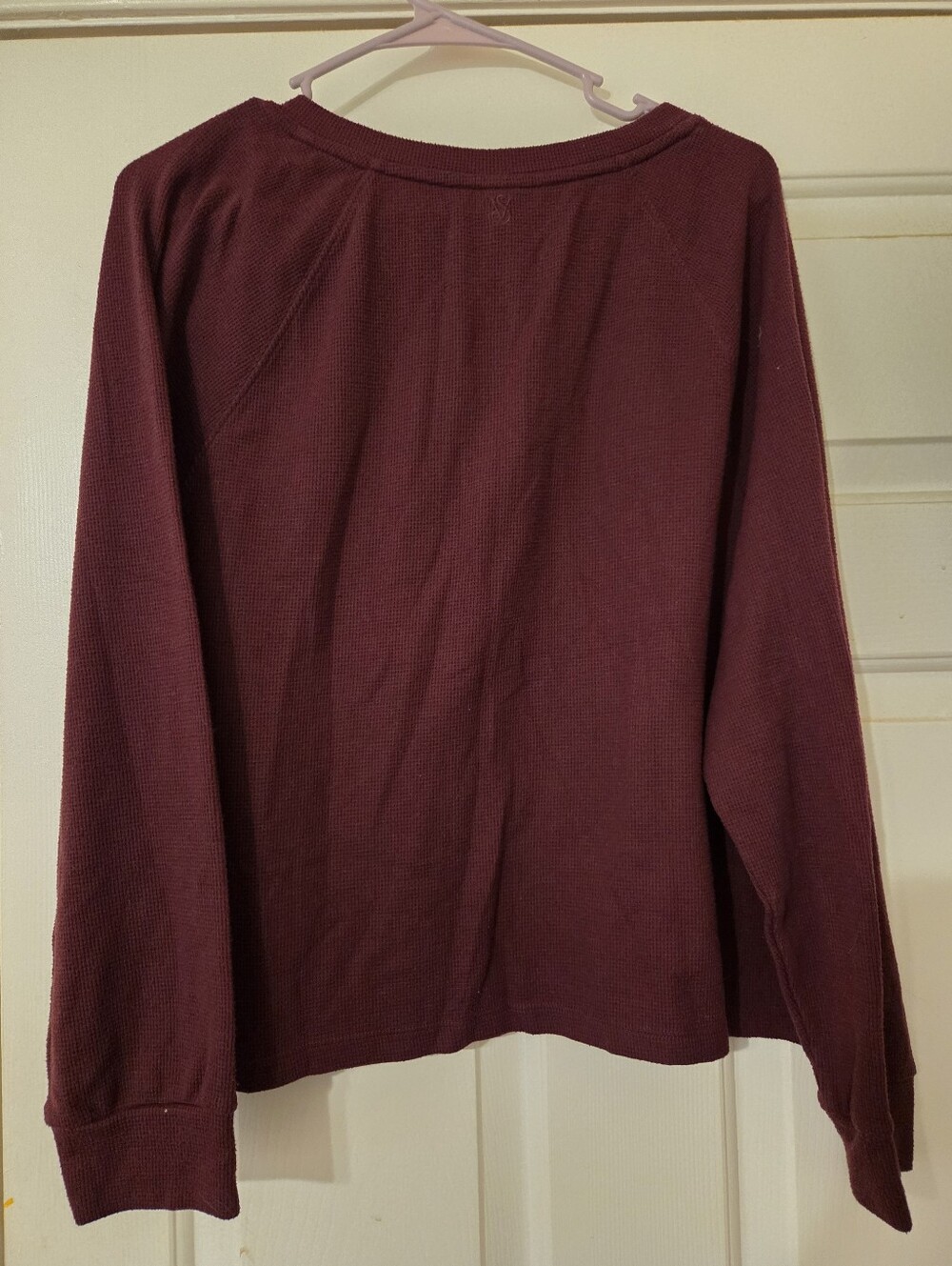 Victoria's Secret Waffle-Knit Button Henley in Maroon - Picture 4 of 5